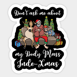 Foodie Gifts Food Coma Funny Christmas Pun Santa Claus Sticker